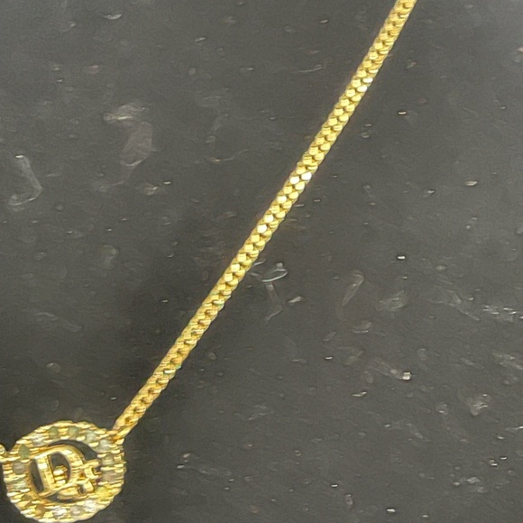 Authentic Dior Gold Plated  Necklace-Preowned As Is -Missing a couple of Stones - Picture 4 of 6
